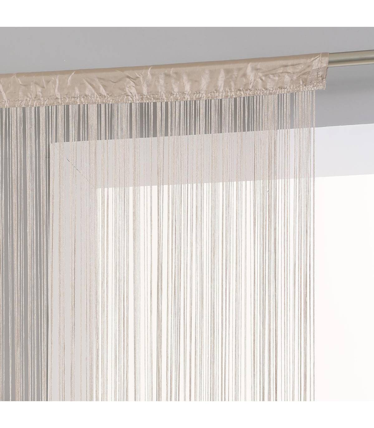 Rideau fil Beige Lin 90 x 200 cm densité optimale - Image 1