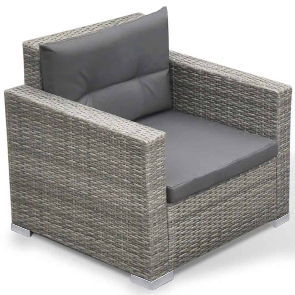 Vidaxl - Salon de jardin 6 pcs avec coussins résine tressée gris vidaXL 41879 - Imagen 7