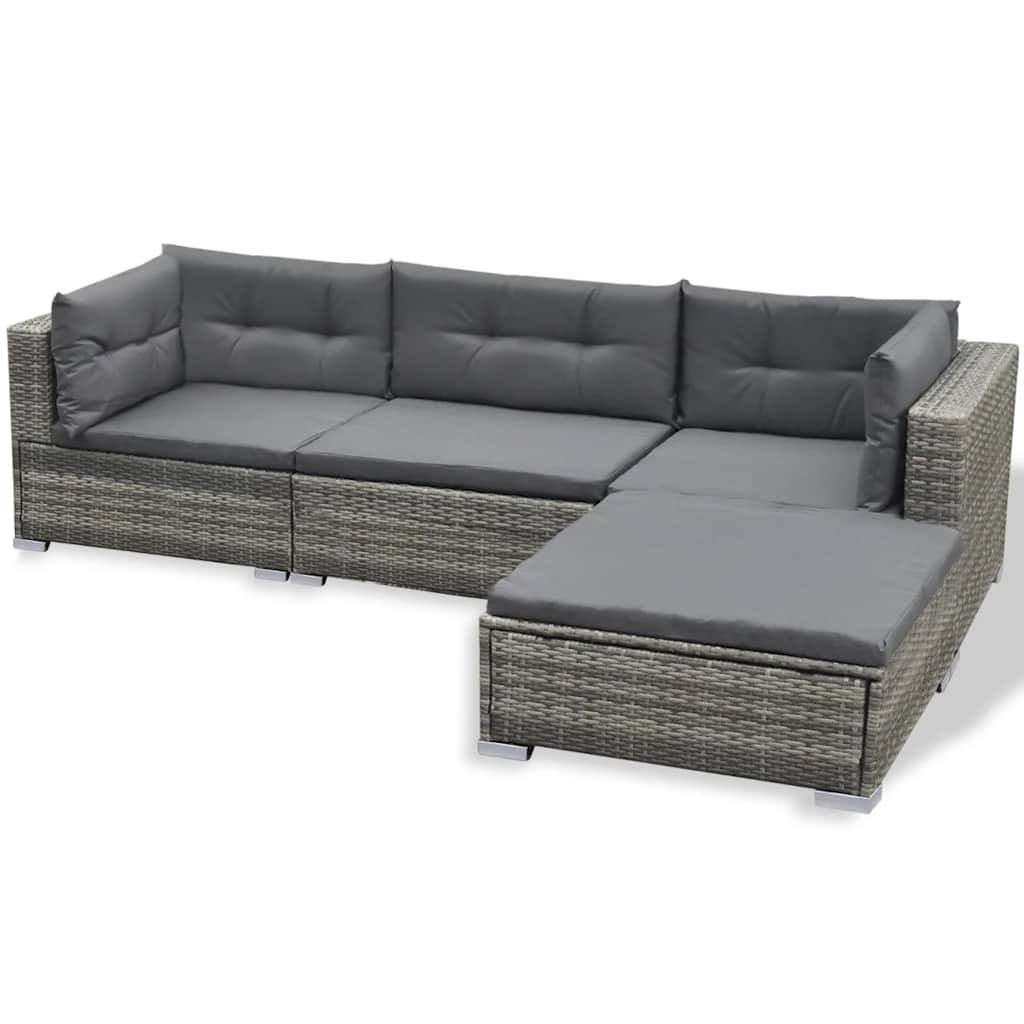 Vidaxl - Salon de jardin 6 pcs avec coussins résine tressée gris vidaXL 41879 - Imagen 6