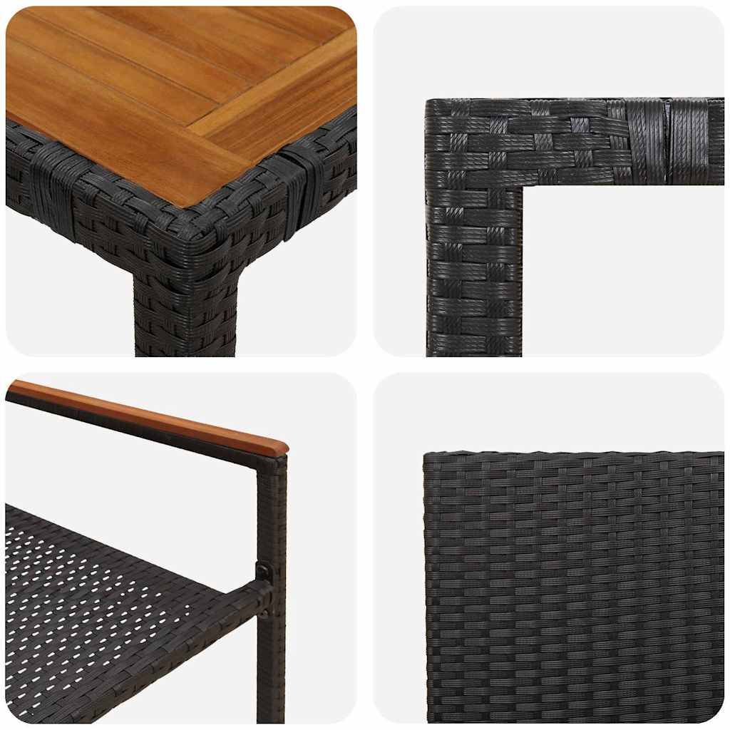Ensemble de salle à manger pour jardin 5 pcs Noir polyrotin 90 x 90 x 75 cm, Poids :36kg - PANGIVO - Image 9