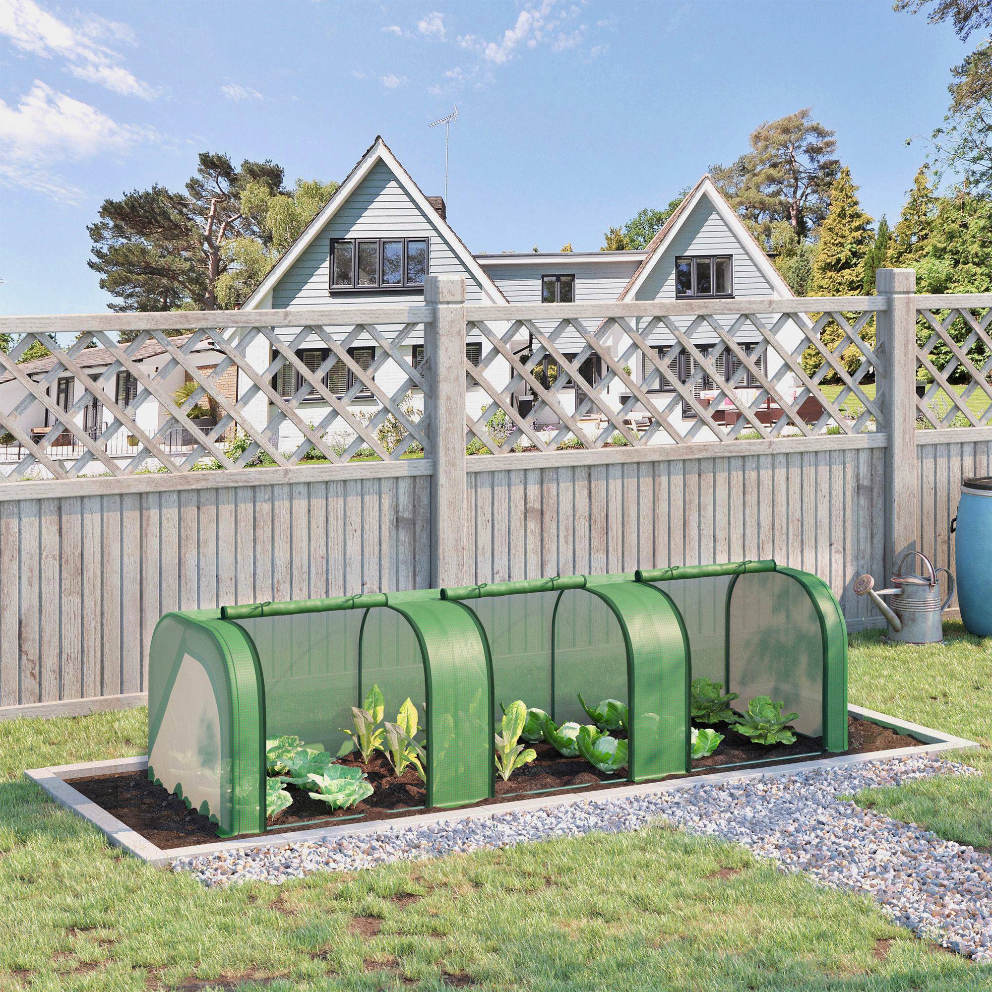 Serre aluminium, 3 portes enroulables, bâche robuste acier 2,95x1x0,8 m verte, jardin potager cultures - Image 4