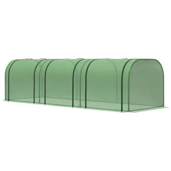 Serre aluminium, 3 portes enroulables, bâche robuste acier 2,95x1x0,8 m verte, jardin potager cultures - Image 2