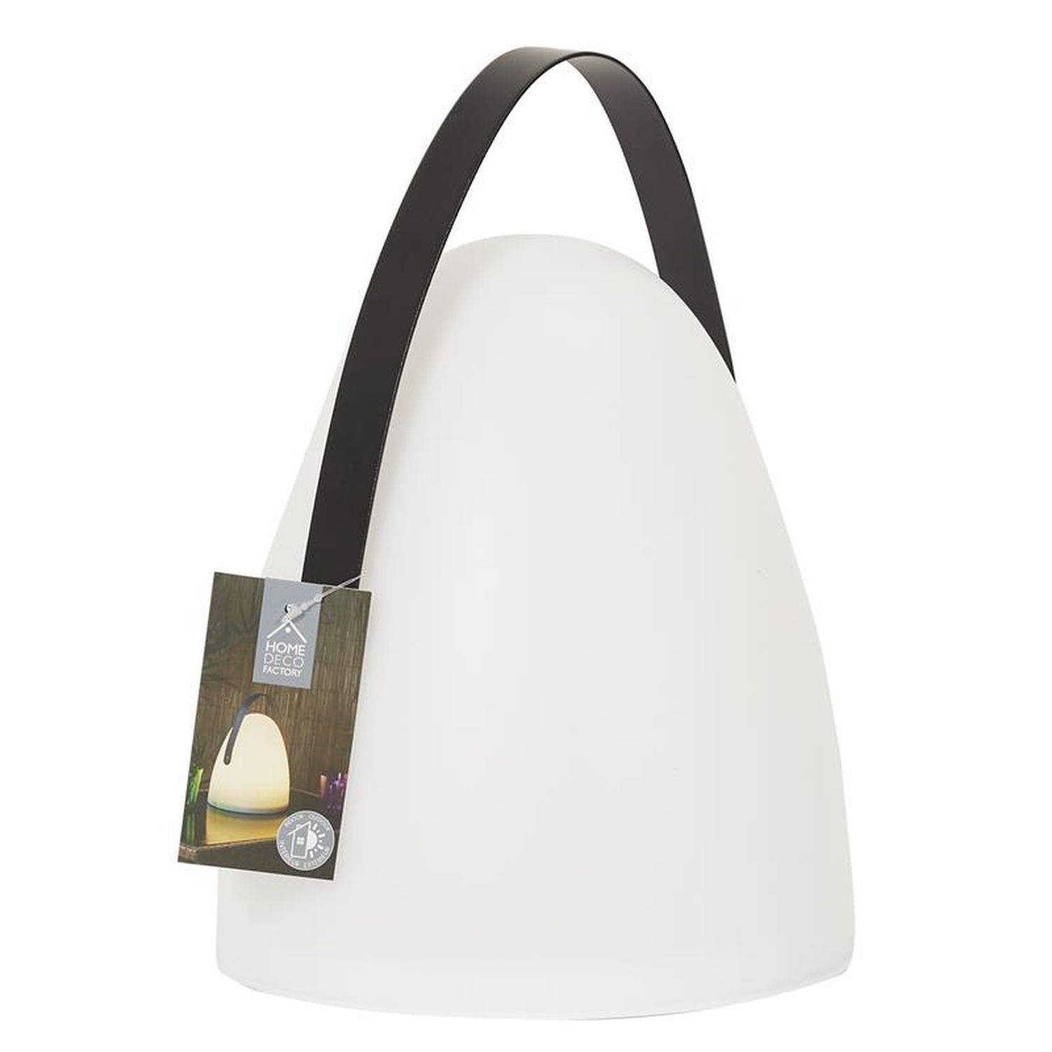 Sans Marque - Lampe d'extérieur à poser avec poignée - Hauteur 30 cm - Blanc et Noir - Toilinux - Imagen 4