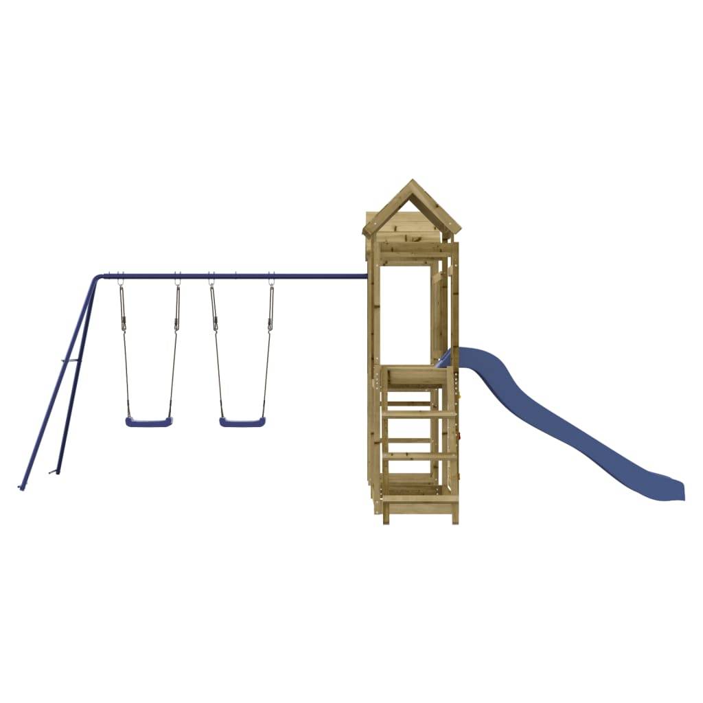 Helloshop26 - Aire de jeux d'extérieur balançoires toboggan portiques robuste jeux jardin 505 x 332 x 214 cm bois de pin imprégné - Imagen 4