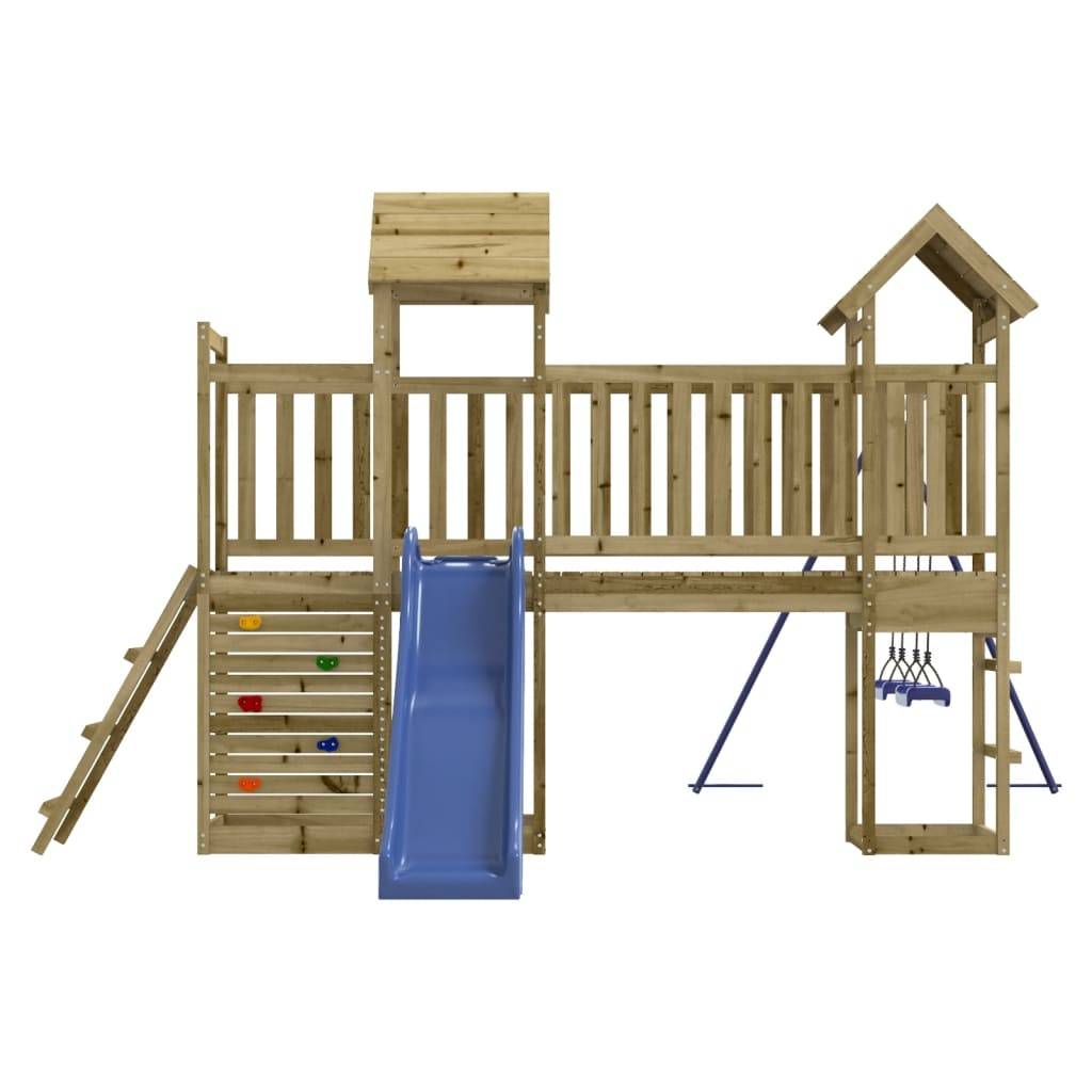 Helloshop26 - Aire de jeux d'extérieur balançoires toboggan portiques robuste jeux jardin 505 x 332 x 214 cm bois de pin imprégné - Imagen 2