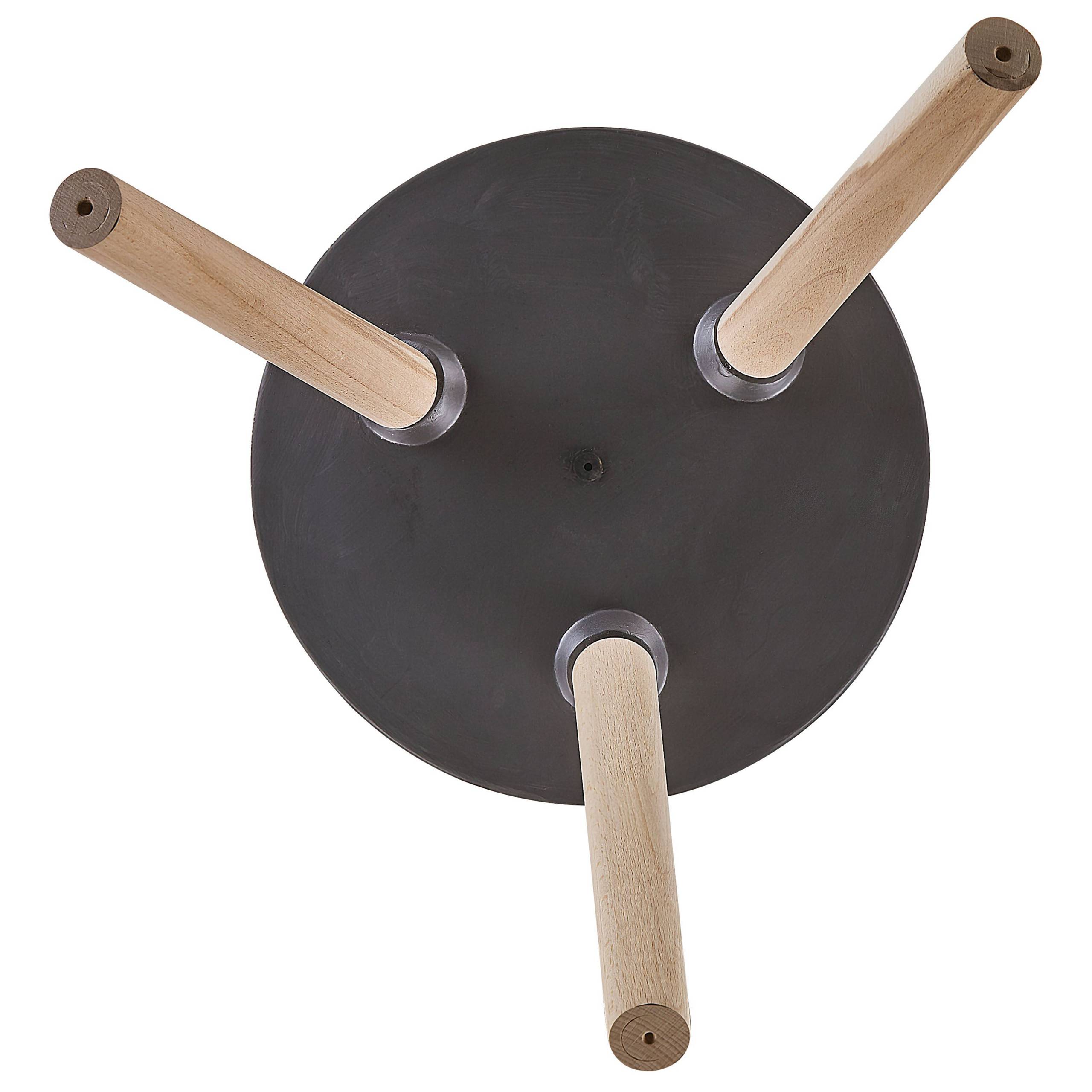 Beliani - Cache-Pot Support Plantes Gris Foncé avec 3 Pieds en Bois 34 cm de Diamètre Motif Ethnique Peint à la Main pour Extérieur et Intérieur Beliani - Imagen 5