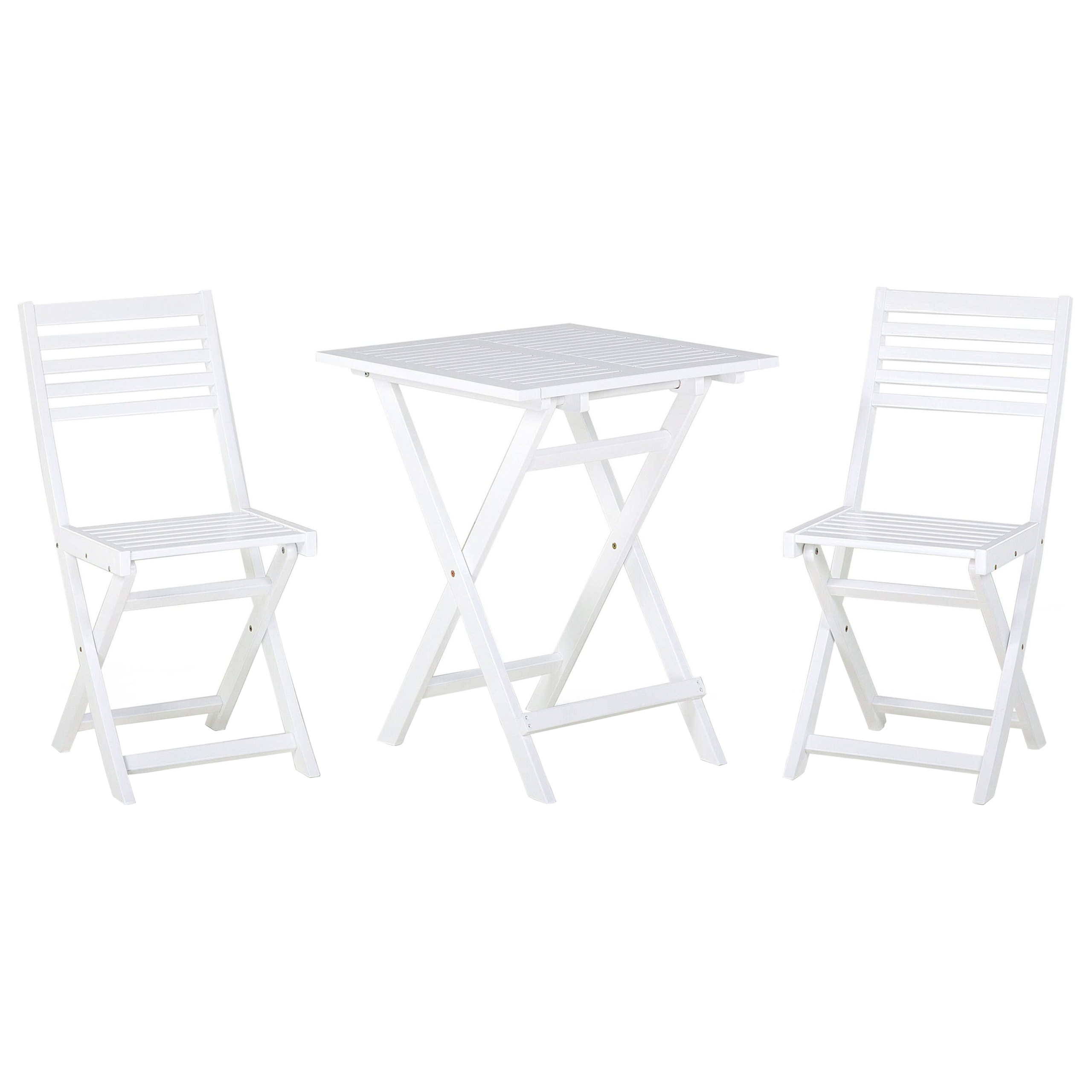 Beliani - Set de bistrot, 2 Personnes Acacia Blanc FIJI - Beliani - Imagen 2