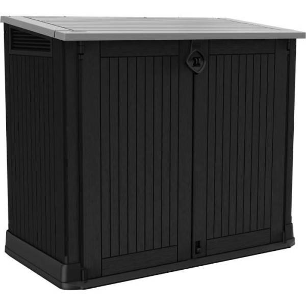 Sans Marque - Coffre de rangement extérieur KETER en résine 880 litres Noir - Malle de jardin sans vérins - Image 1