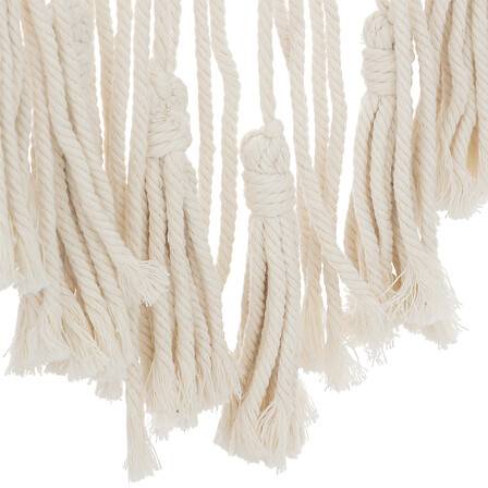 Déco murale en macramé blanc et métal doré 36 x 77 cm - Image 3