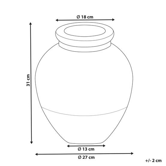 Beliani - Vase décoratif Terre cuite Noir DAULIS - 27x27x31- Beliani - Image 3
