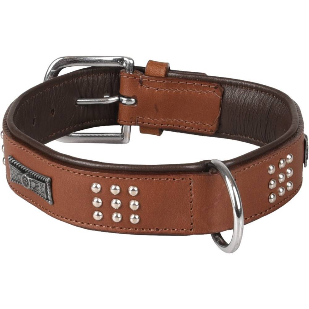 Collier Cuir SEDONA brun taille L 39-45 cm pour chien. - Image 1