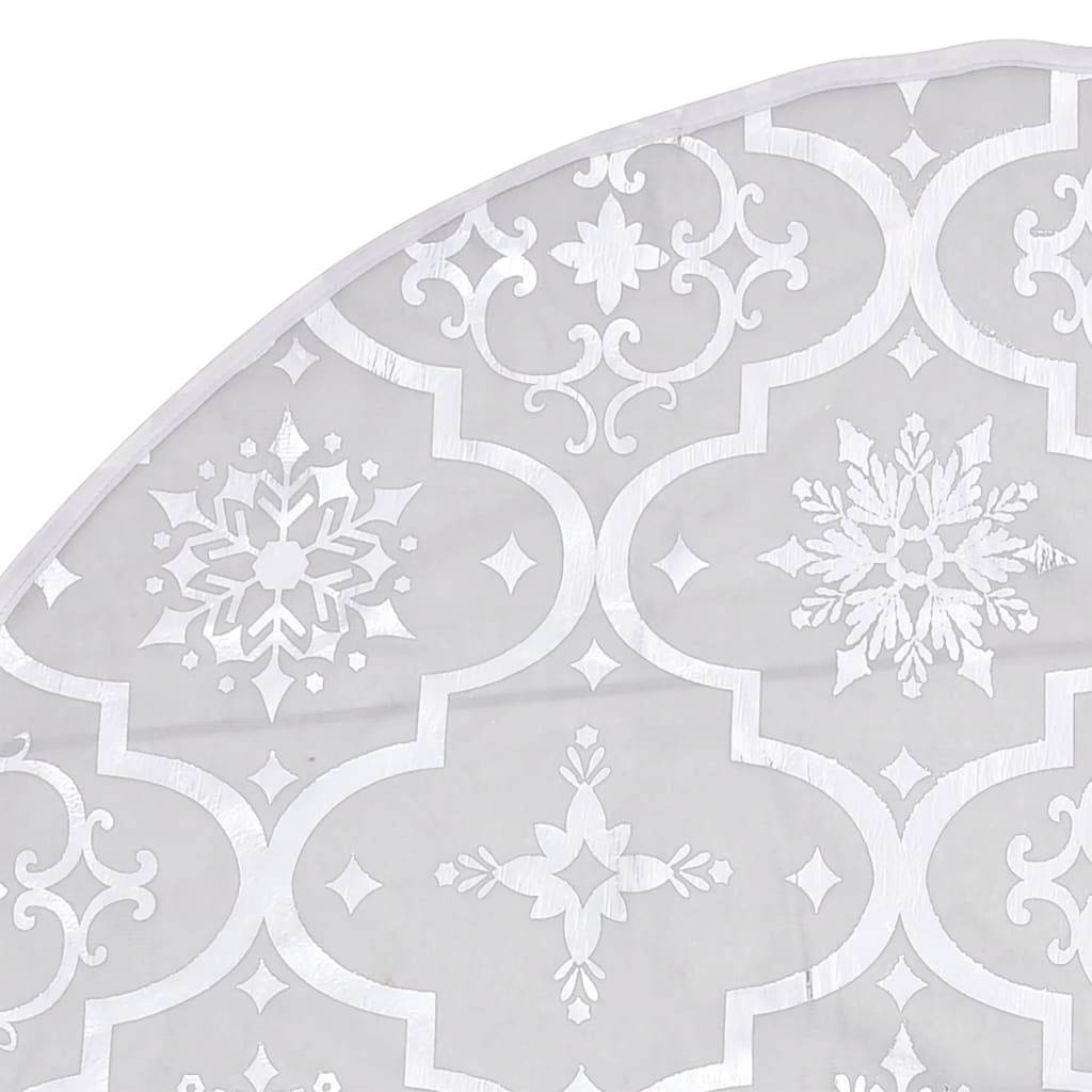 Jupe de sapin de Noël - Robe de sapin - Tapis de sapin de luxe avec chaussette Blanc 90 cm Tissu - Image 6