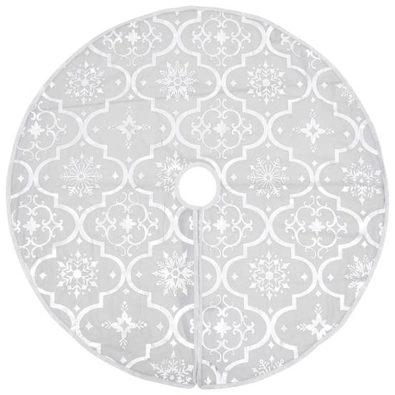 Jupe de sapin de Noël - Robe de sapin - Tapis de sapin de luxe avec chaussette Blanc 90 cm Tissu - Image 3