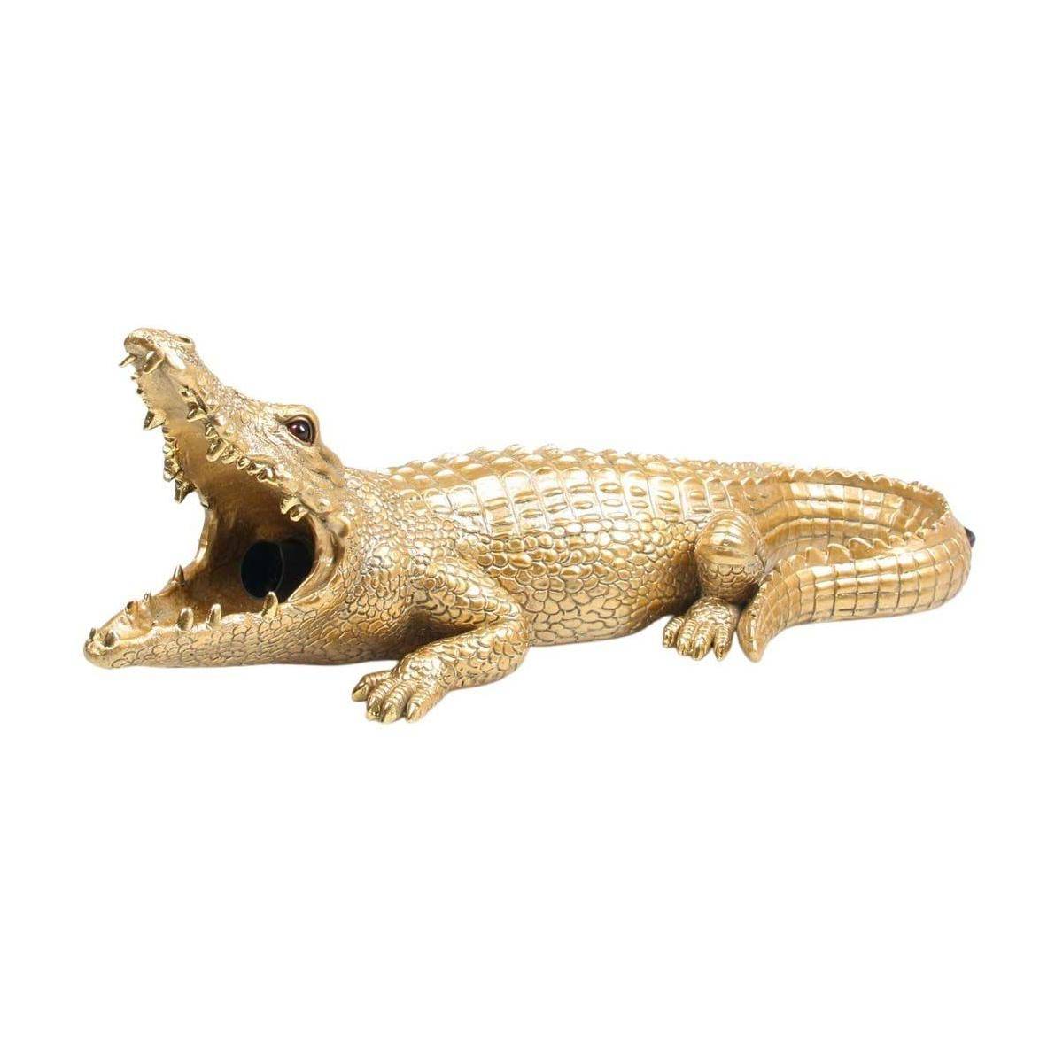 Sid - Lampe animal doré en résine Crocodile - Imagen 1