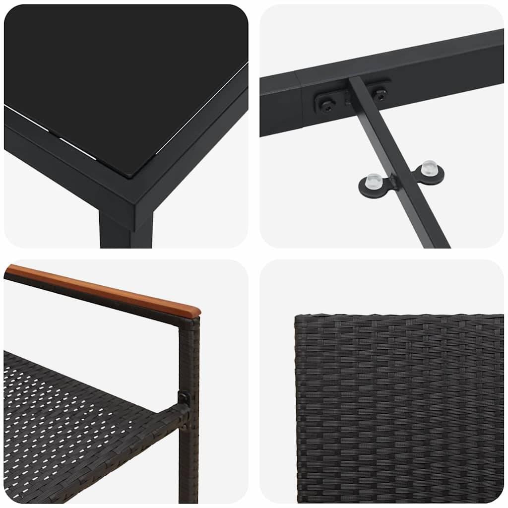 Vidaxl - Ensemble de salle à manger pour jardin 7 pcs Noir polyrotin vidaXL 3379706 - Image 10