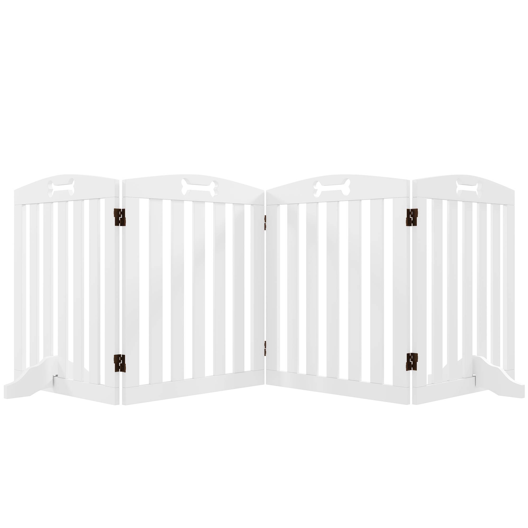 Panneau de séparation pour chien 4 pièces, bois, blanc, 207.5 x 30 x 61 cm - PANGIVO - Image 1