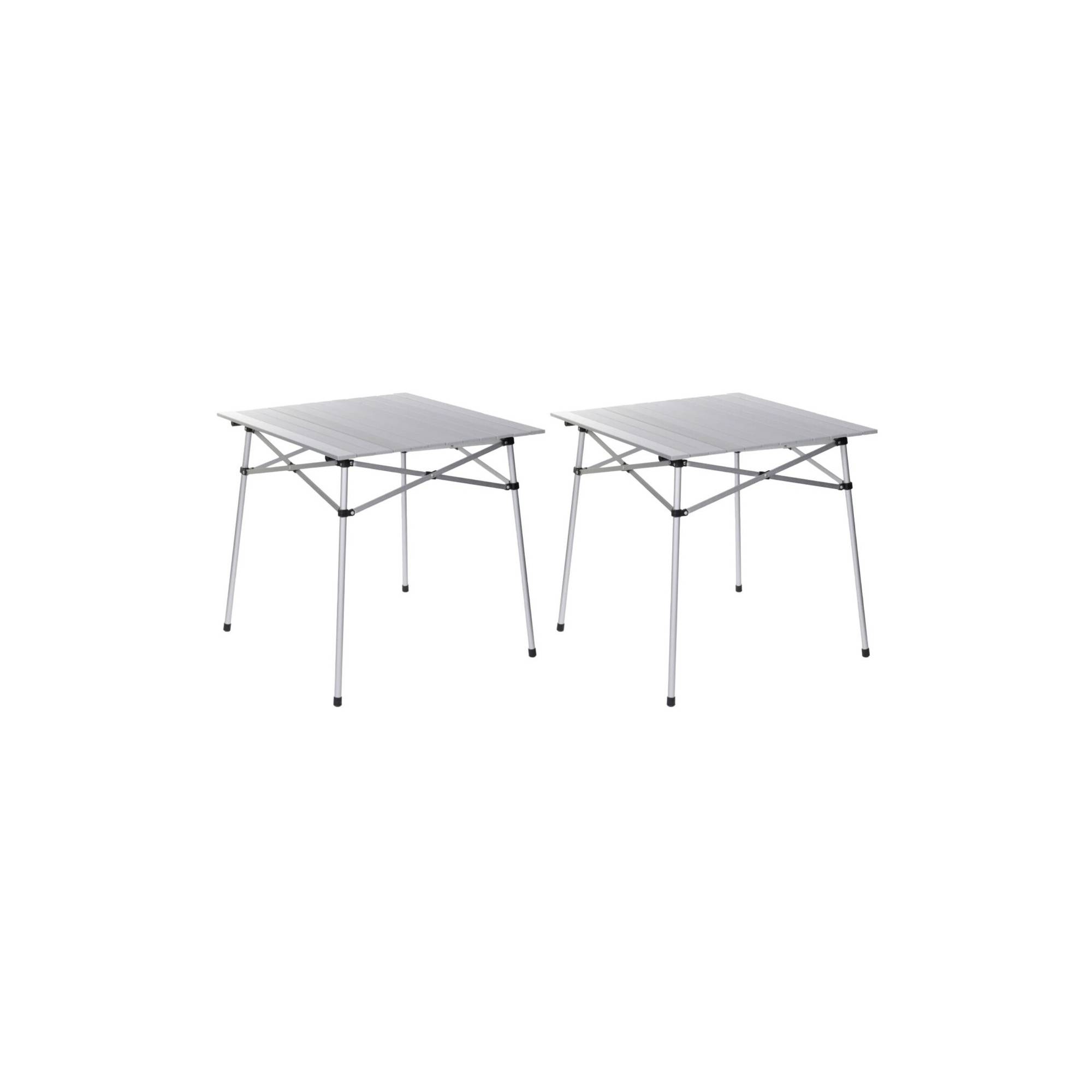 Lot de 2 tables à lattes de camping - O'Camp - Housse de transport inclus - 70 x 70  x 70 cm - Imagen 1