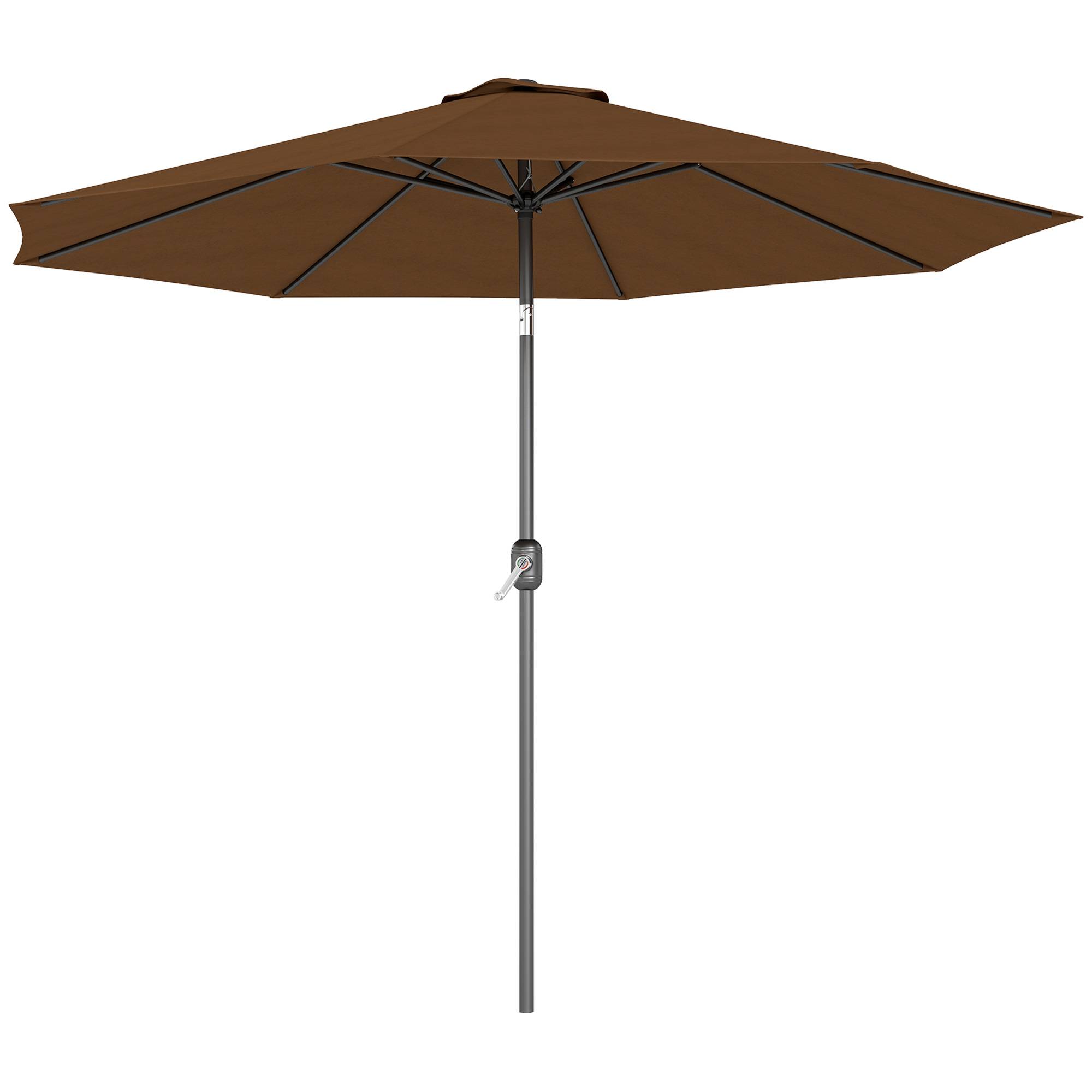Parasol inclinable en acier et polyester marron 220 x 220 x 220 cm - PANGIVO - Image 2