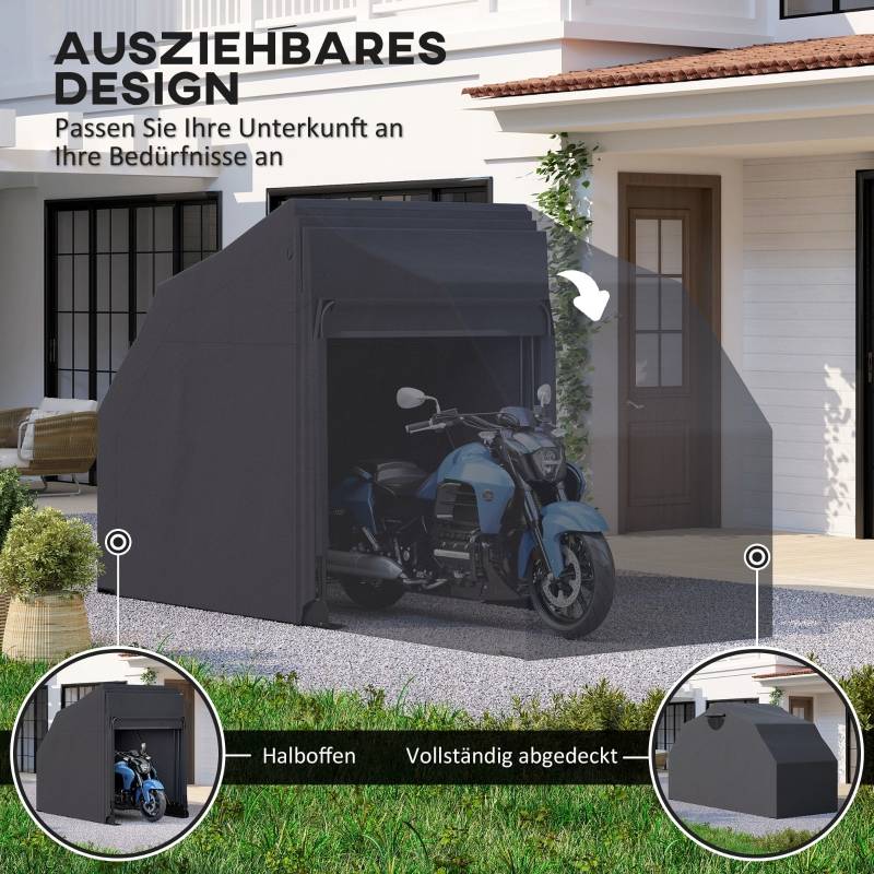 Housse moto XXL 345x135x191cm noire imperméable et hivernale, protection extérieure - Image 7