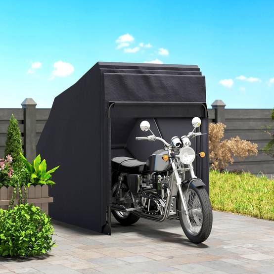 Housse moto XXL 345x135x191cm noire imperméable et hivernale, protection extérieure - Image 2