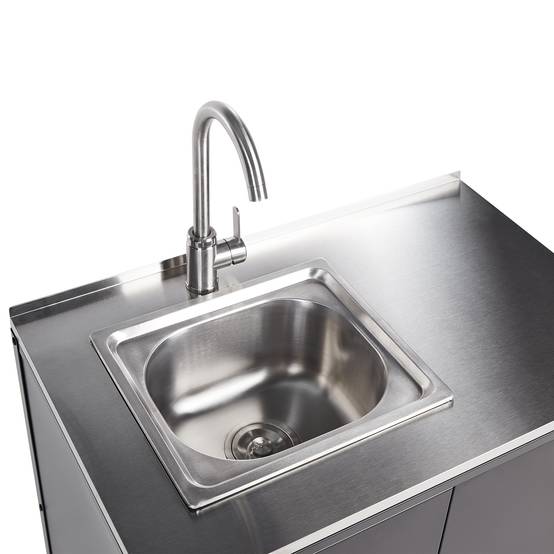 Beliani - Cuisine de jardin Acier Noir VILAMA - 80x50x90- Beliani - Image 7