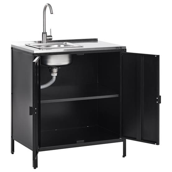 Beliani - Cuisine de jardin Acier Noir VILAMA - 80x50x90- Beliani - Image 4