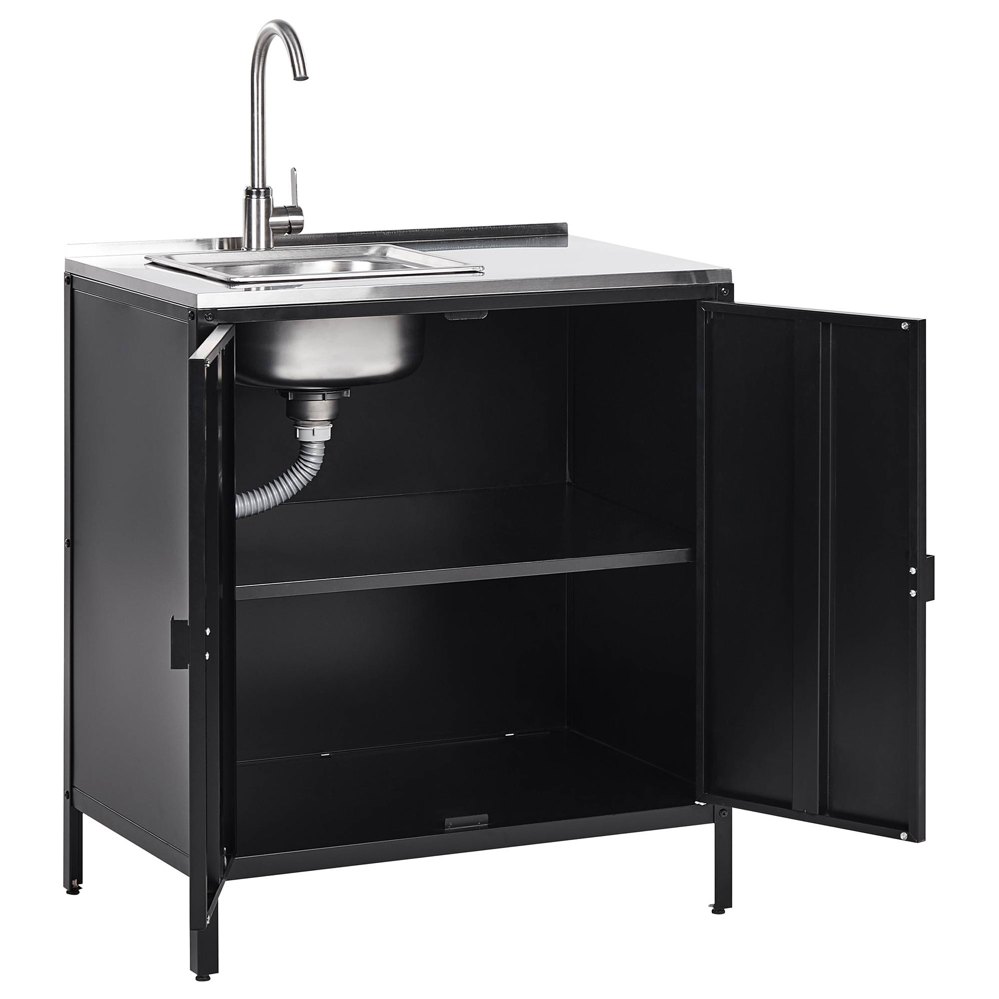 Beliani - Cuisine de jardin Acier Noir VILAMA - 80x50x90- Beliani - Image 4