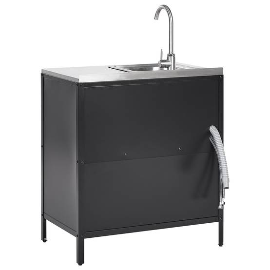 Beliani - Cuisine de jardin Acier Noir VILAMA - 80x50x90- Beliani - Image 6