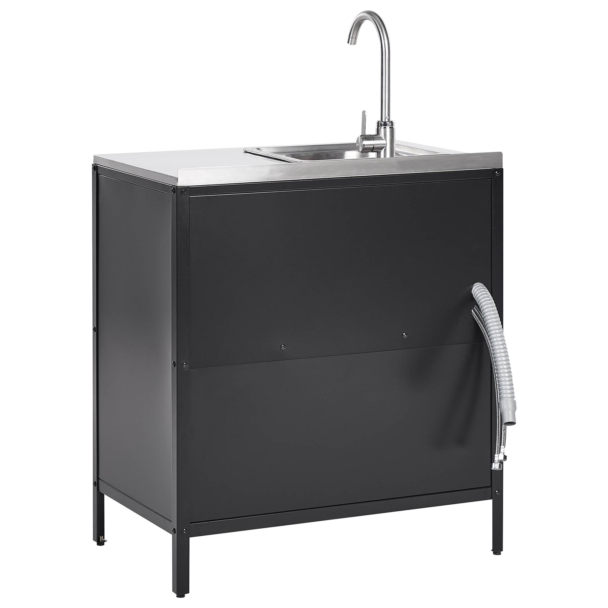 Beliani - Cuisine de jardin Acier Noir VILAMA - 80x50x90- Beliani - Image 6