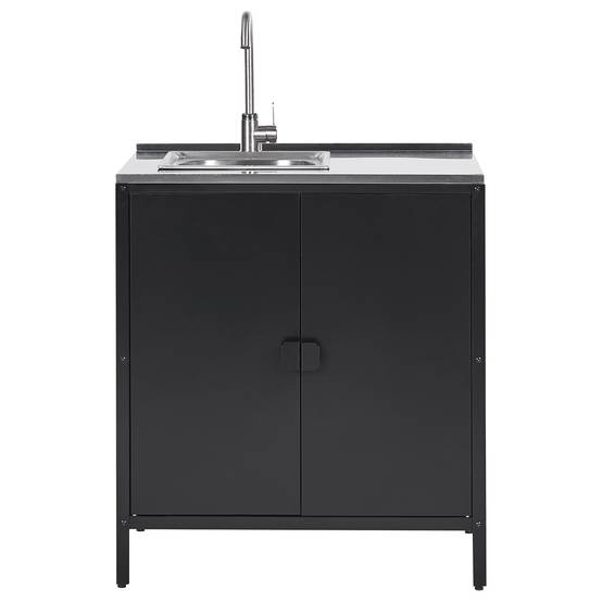 Beliani - Cuisine de jardin Acier Noir VILAMA - 80x50x90- Beliani - Image 5