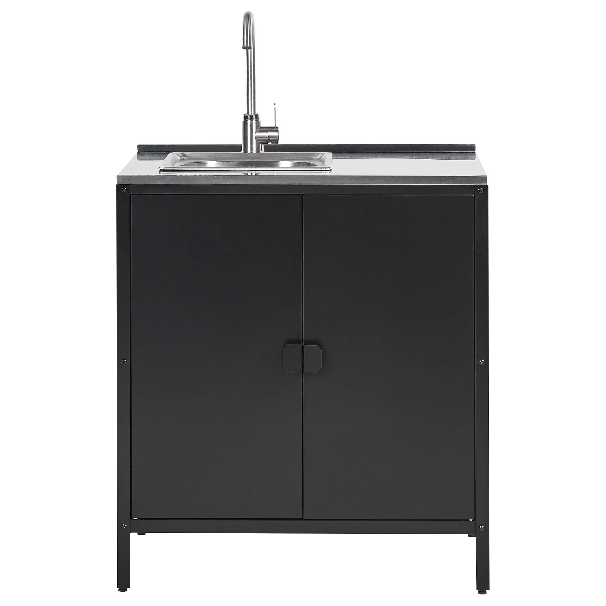 Beliani - Cuisine de jardin Acier Noir VILAMA - 80x50x90- Beliani - Image 5