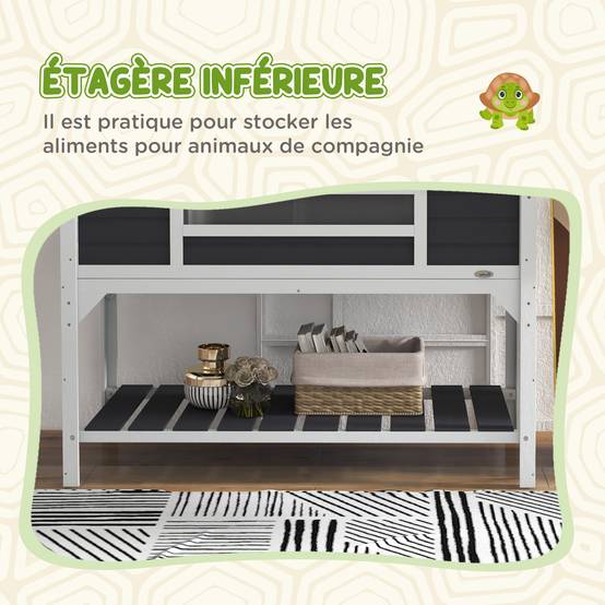 Enclos pour tortue bois gris 122 x 56.5 x 93 cm - PANGIVO - Image 9