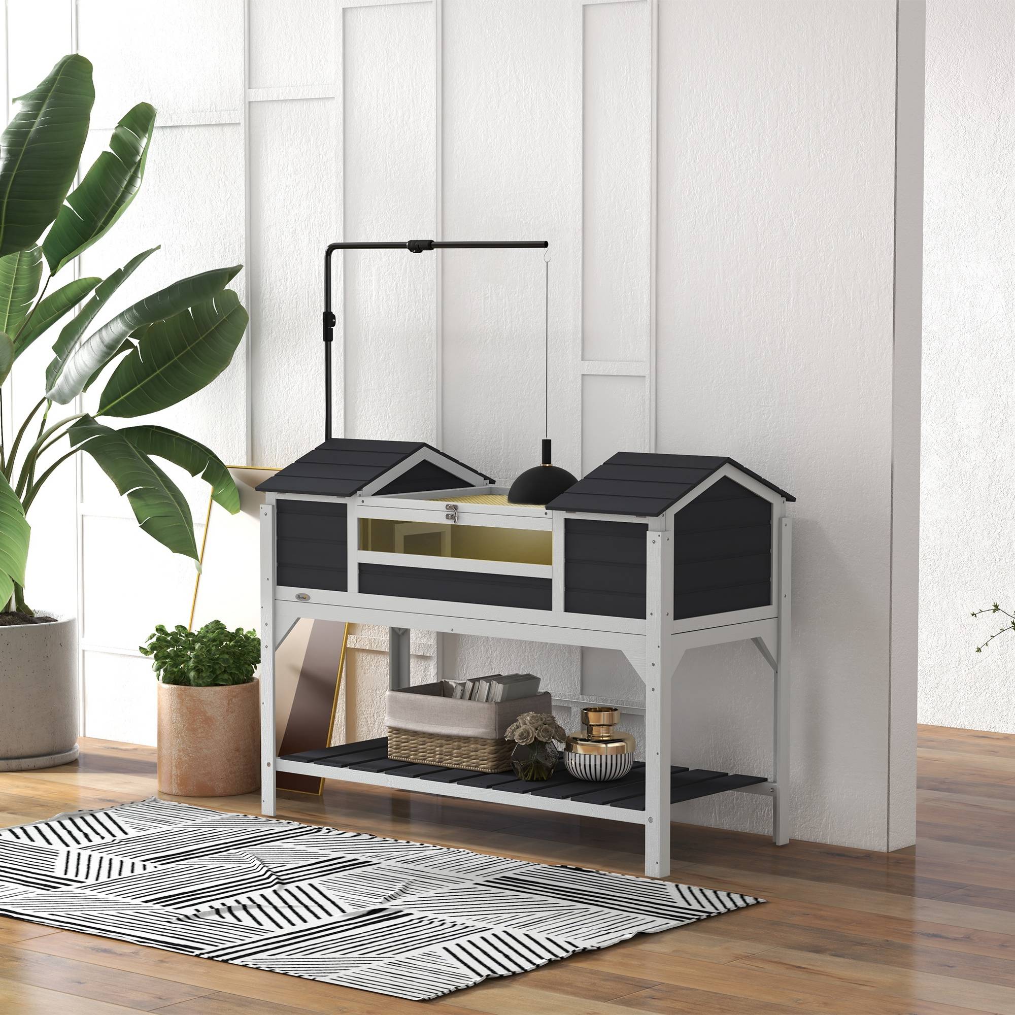 Enclos pour tortue bois gris 122 x 56.5 x 93 cm - PANGIVO - Image 4
