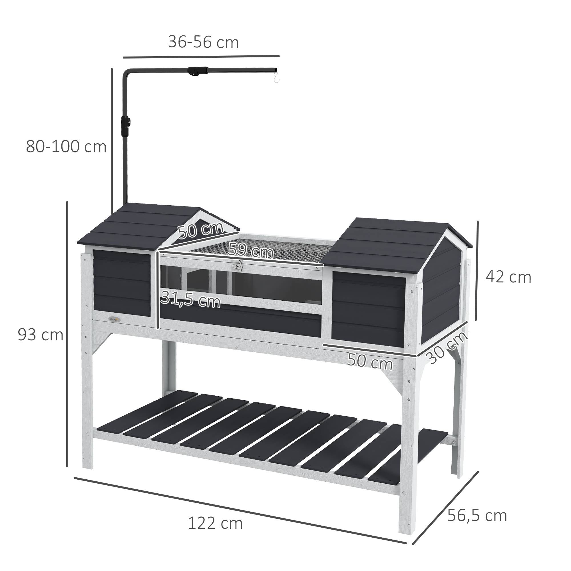 Enclos pour tortue bois gris 122 x 56.5 x 93 cm - PANGIVO - Image 5