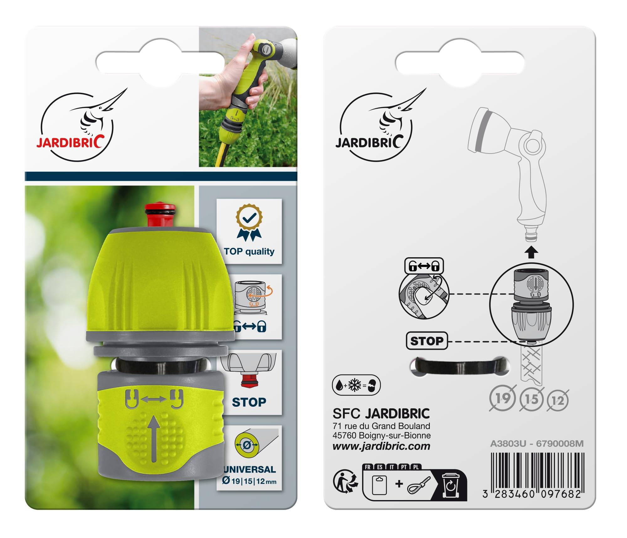 Jardibric - Raccord Rapide Stop Universel Jardibric 12/15/19 mm - Image 3