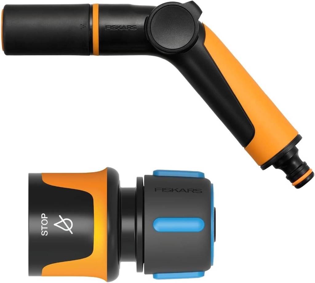 Fiskars - Pistolet d'arrosage - 2 fonctions avec raccord STOP - set d’arrosage SoftGrip - Image 1