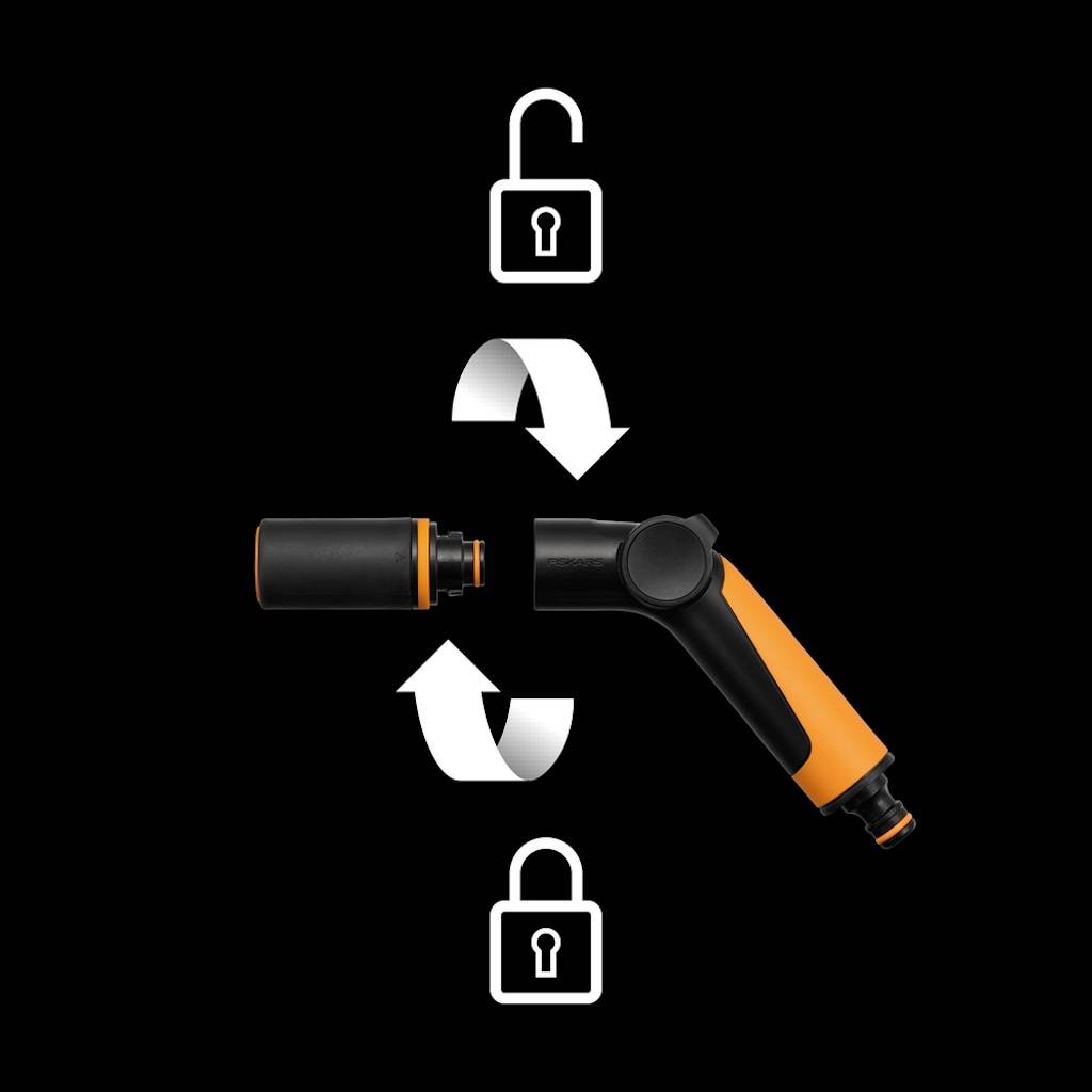 Fiskars - Pistolet d'arrosage - 2 fonctions avec raccord STOP - set d’arrosage SoftGrip - Image 3