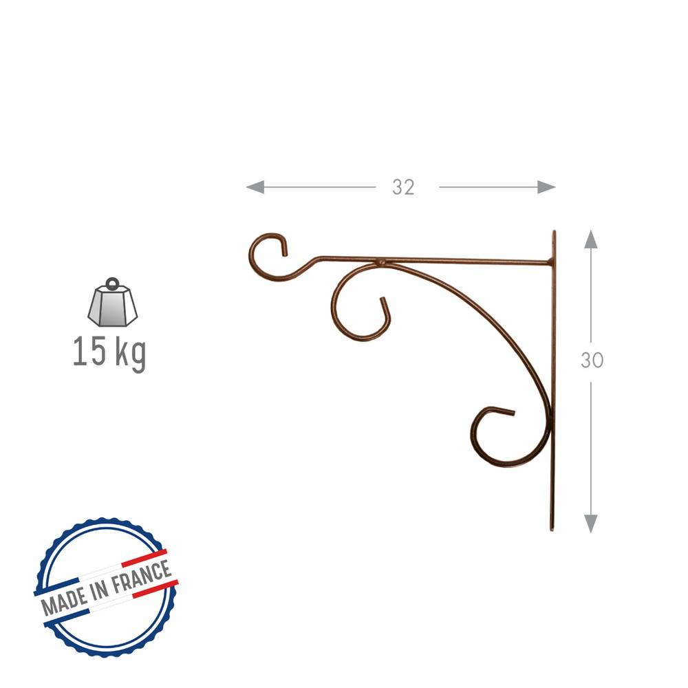 Louis Moulin - Louis Moulin Potence fer rond Anthracite 32x30 cm - Image 2