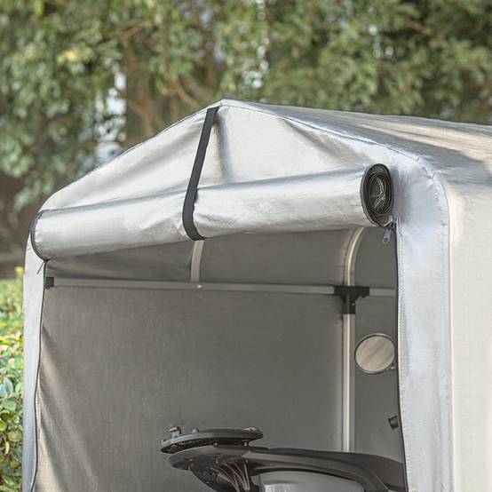 Abri de Jardin Abri de Vélo Argent L.219 x l.159 x H.165 cm SoBuy - Image 4