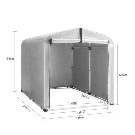 Abri de Jardin Abri de Vélo Argent L.219 x l.159 x H.165 cm SoBuy - Image 3