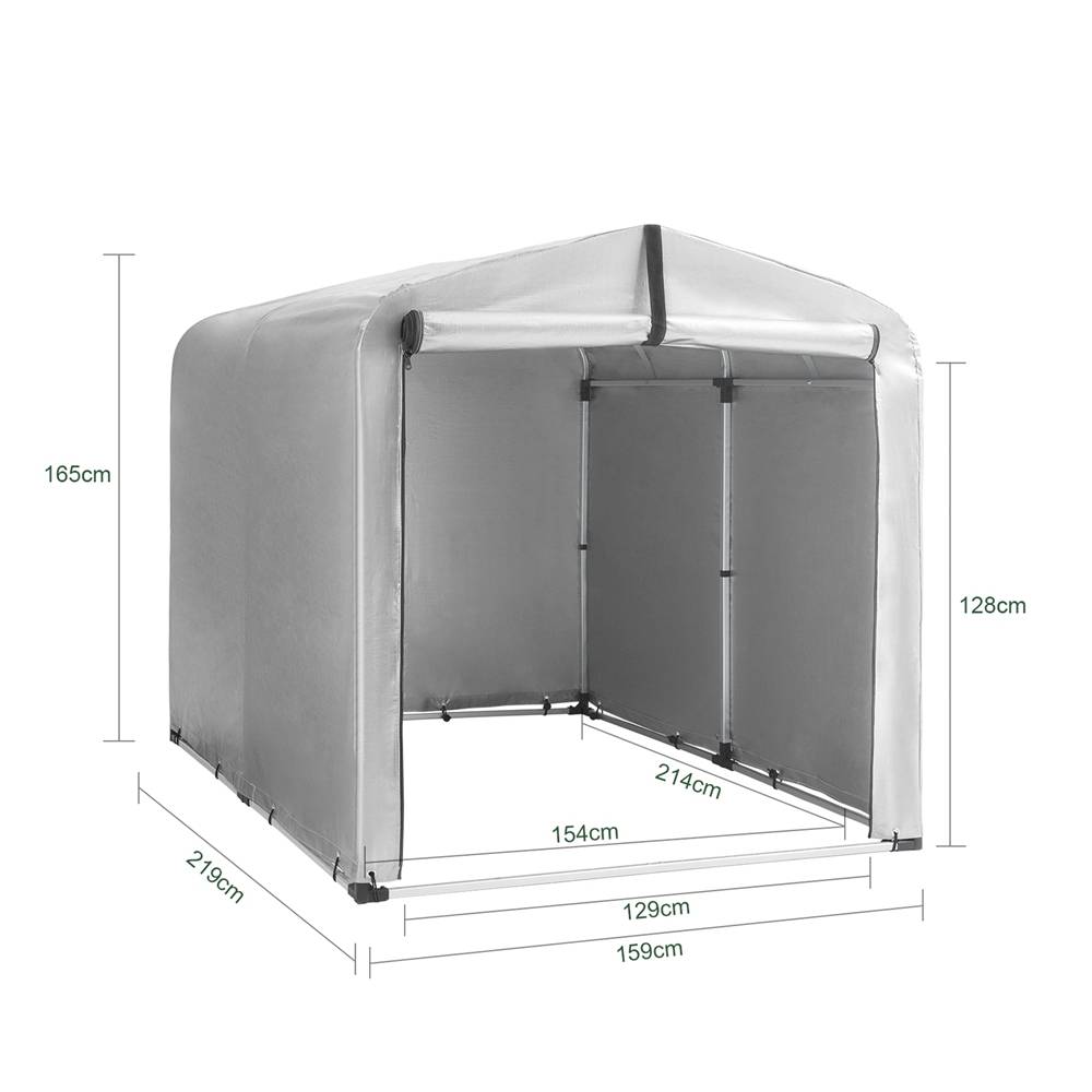 Abri de Jardin Abri de Vélo Argent L.219 x l.159 x H.165 cm SoBuy - Imagen 3