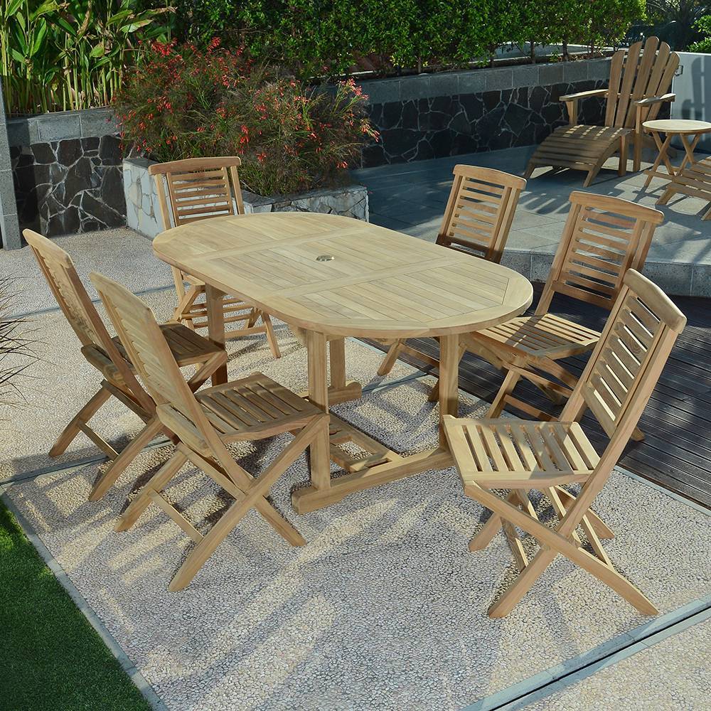 Salon de jardin teck massif Hermel, 6 places - TECK'Attitude - Imagen 4