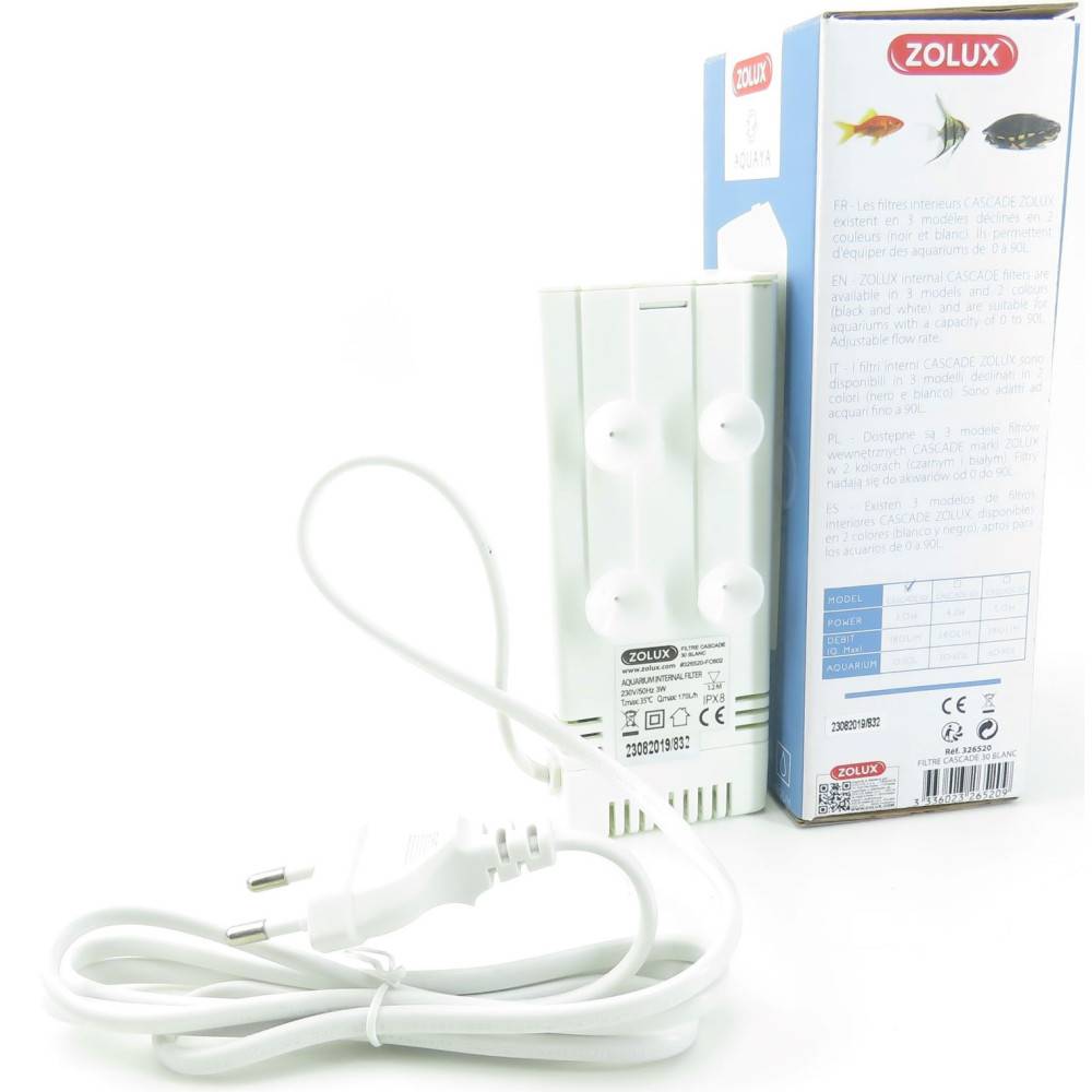 Zolux - Filtration aquarium cascade 30, puissance 3w 180l/h pour aquarium de 0 à 30l max - Imagen 5
