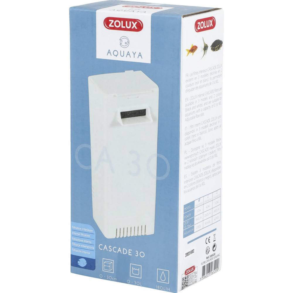 Zolux - Filtration aquarium cascade 30, puissance 3w 180l/h pour aquarium de 0 à 30l max - Imagen 3