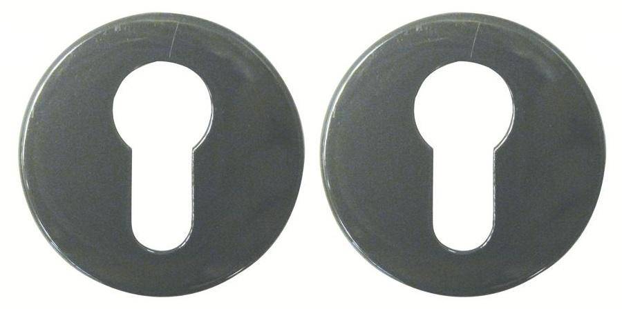 Paire rosace serrure S80 NORMBAU - Cylindre profilé - gris foncé 18 - 247120