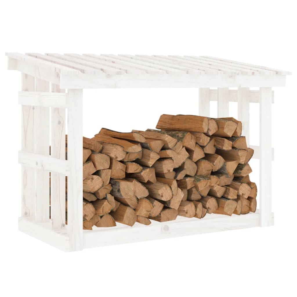 Abri Bûches en Bois de Pin Blanc Rangement Extérieur pour Cheminée 108x65x77cm - ComfortXL Outdoor Living - Image 4