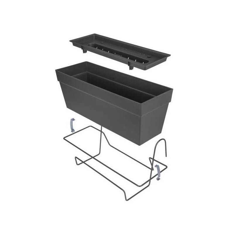 Elho - Elho Loft Urban Balconniere Allin1 50 - Noir - L 49 X B 27 X H 21 Cm - Balconextérieur - 100% Recyclé - Imagen 3