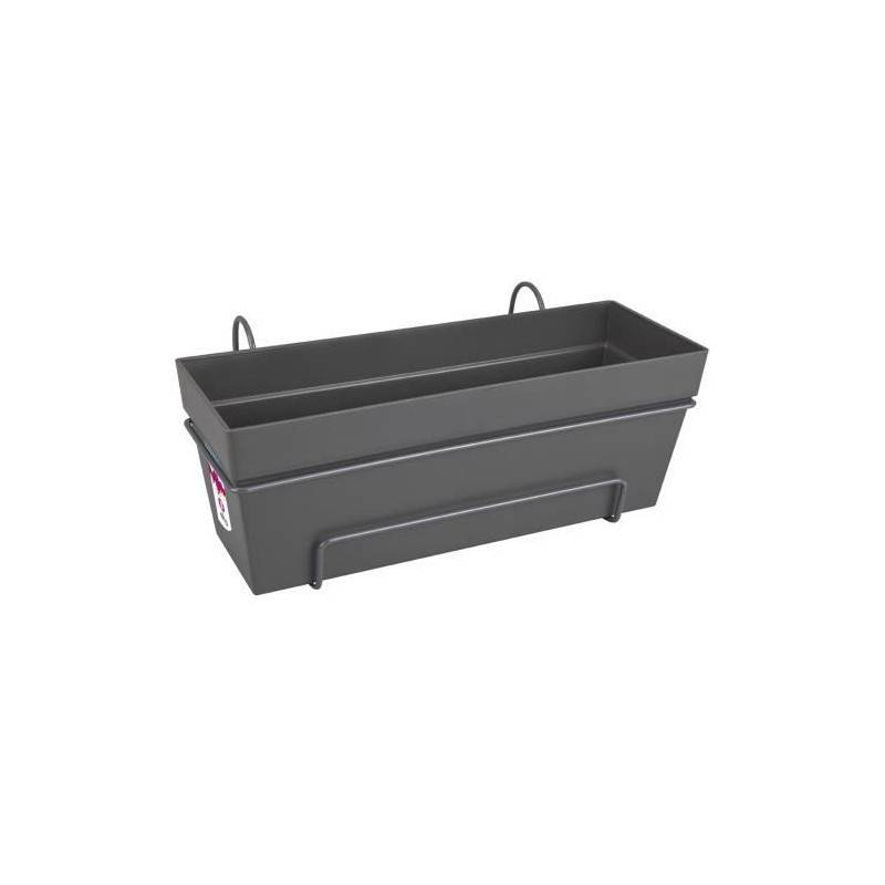Elho - Elho Loft Urban Balconniere Allin1 50 - Noir - L 49 X B 27 X H 21 Cm - Balconextérieur - 100% Recyclé - Imagen 1