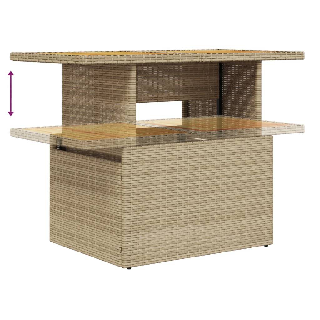 ComfortXL - Table de Jardin Relevable Beige avec Plateau en Bois d'Acacia Massif, Hauteur Réglable – ComfortXL Outdoor Living - Image 8