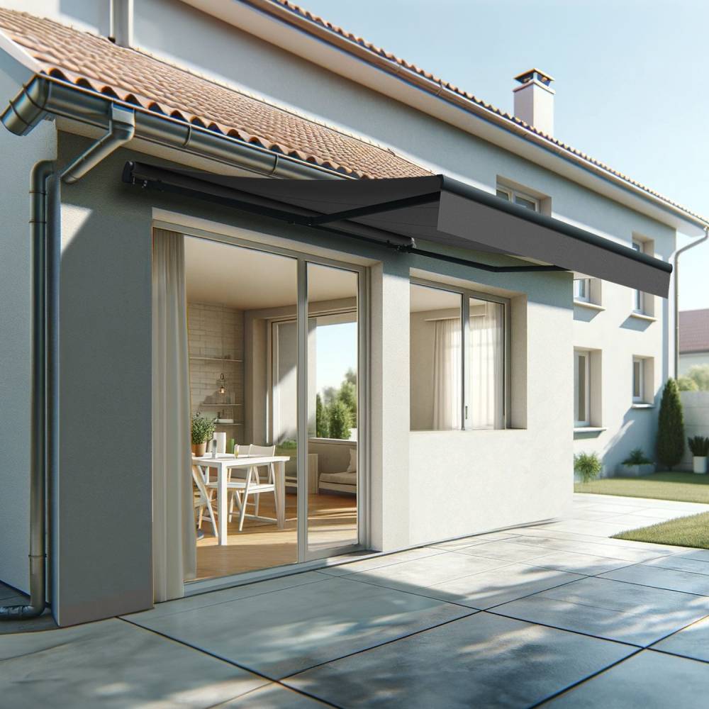 Store banne monobloc ESPAI 4,00x3,00m (Manuelle - Gris Graphite - Gris anthracite) - Alia Productions - Imagen 1